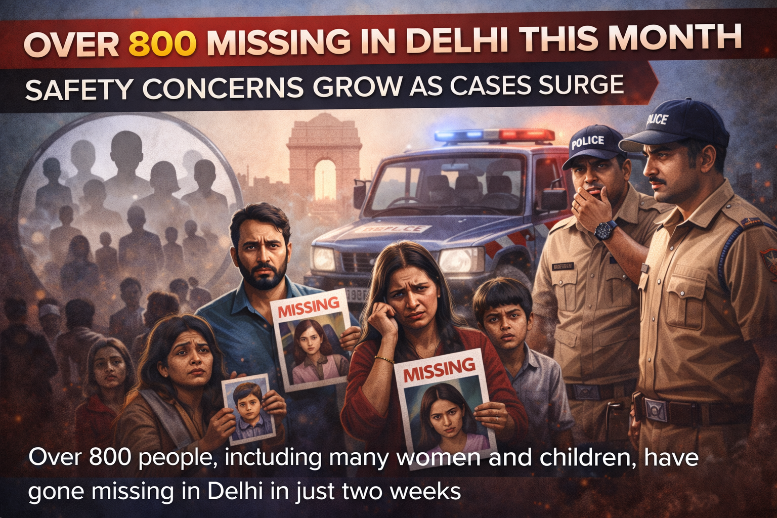 Over 800 People Missing in Delhi Raise Safety Concerns